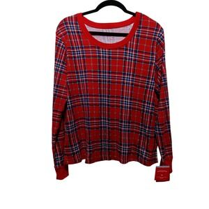 Wondershop Red Plaid Size XXL Long Sleeve Top, Christmas Pajama Shirt, Holiday
